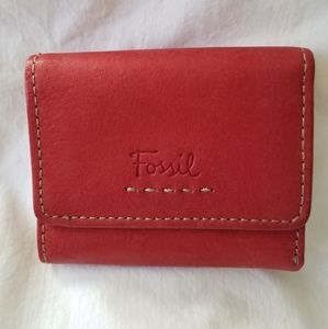Fossil Red Leather Wallet